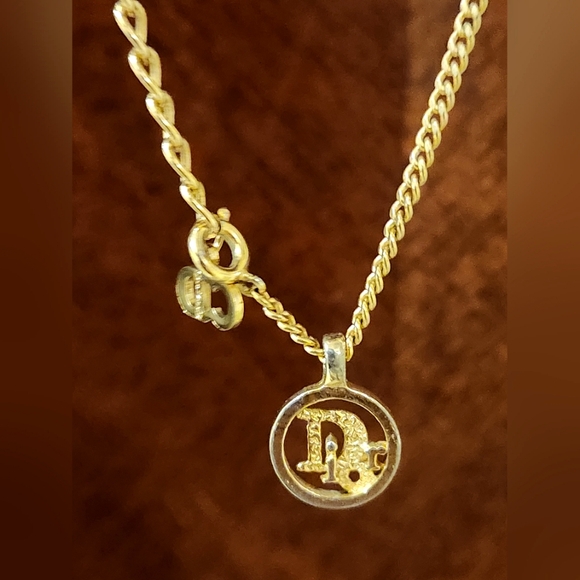 Dior Jewelry - EUC 🔥Dior Logo Gold Plated Pendant Necklace Vintage
